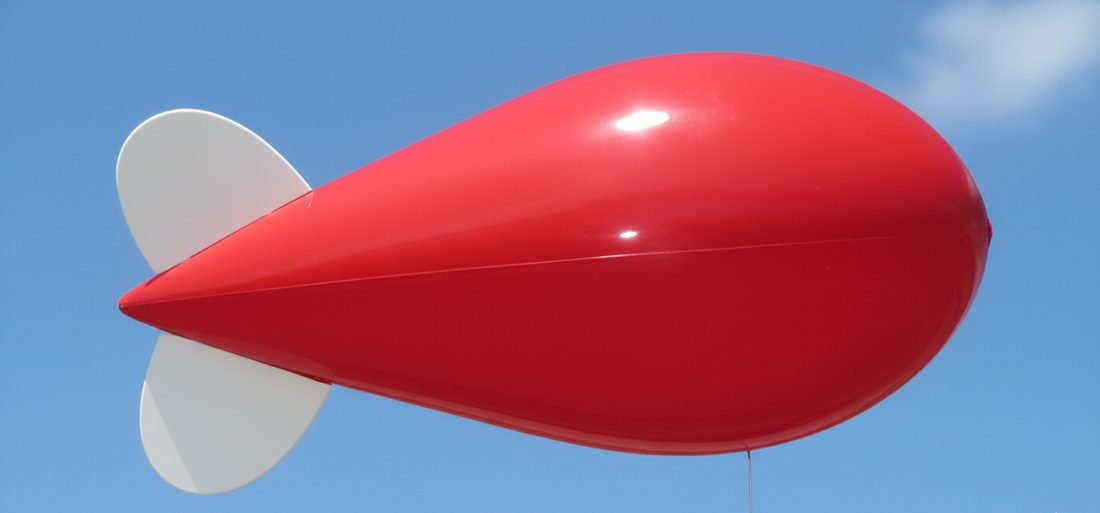 10 foot red helium advertising blimp by USABLIMPS