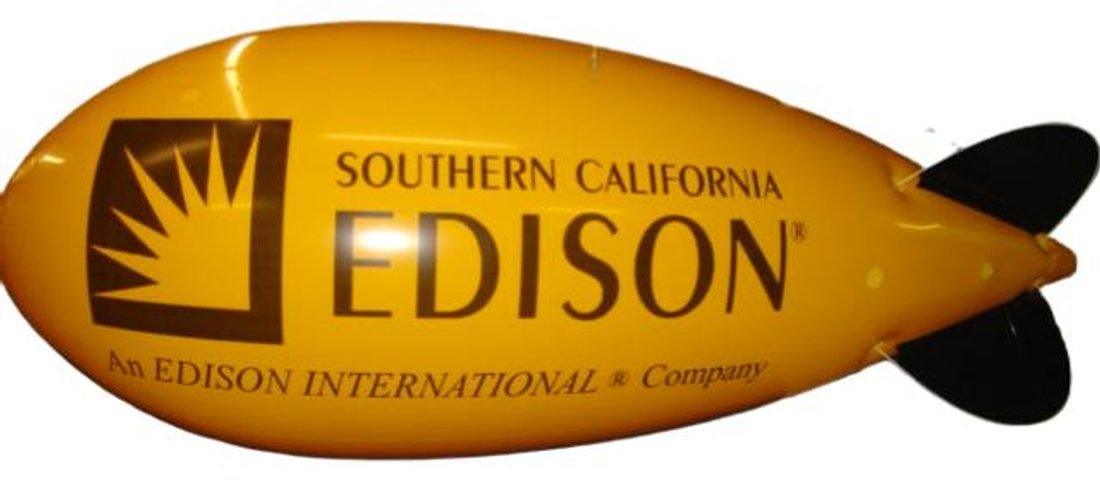 18 foot Edison yellow promotional blimp by USABLIMPS