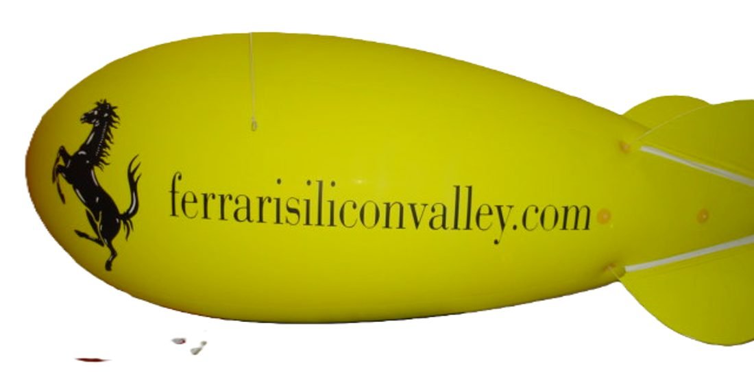 Ferrari custom yellow advertising blimp by USABLIMPS