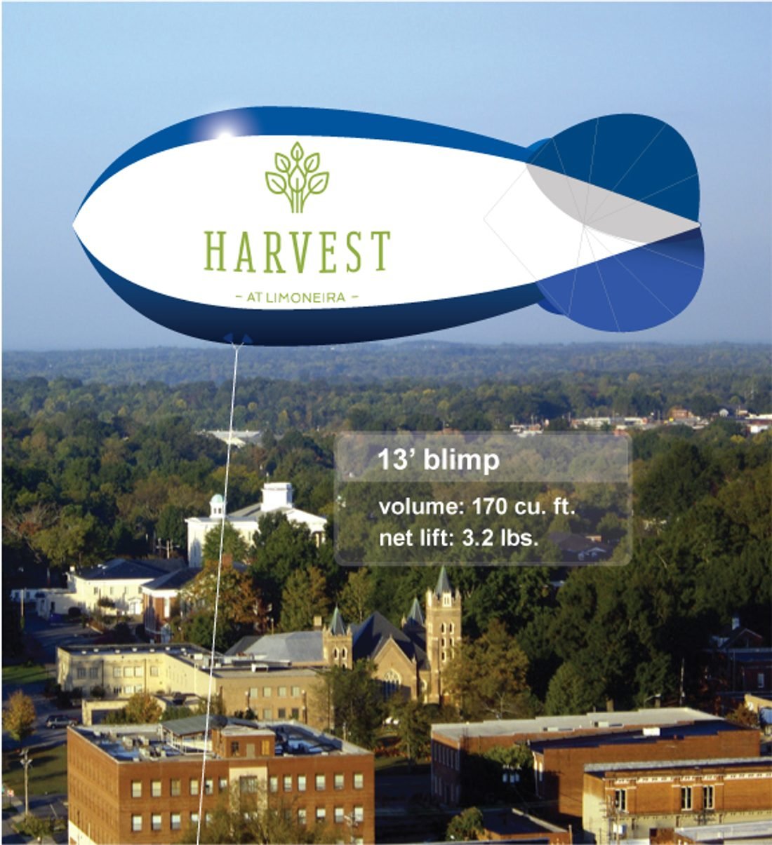 Harvest at Limoneira 13 foot advertising blimp