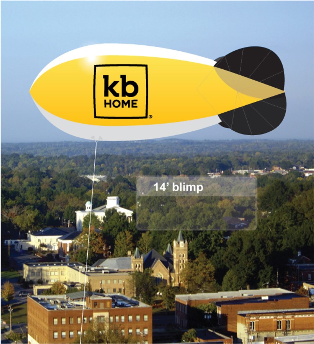 KB Home 14 foot yellow advertising blimp